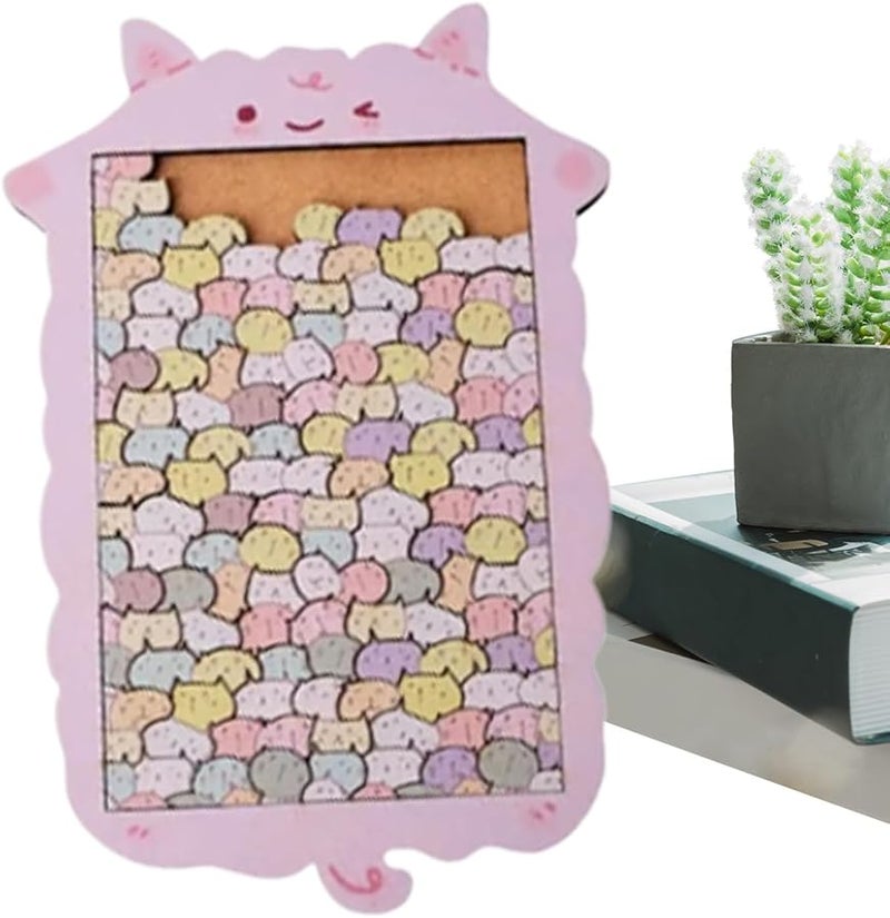 لغز خشبي على شكل قطة بألوان الأغنام 17 قطعة 3x10 4 سم لعبة سفر للأطفال - Image 5